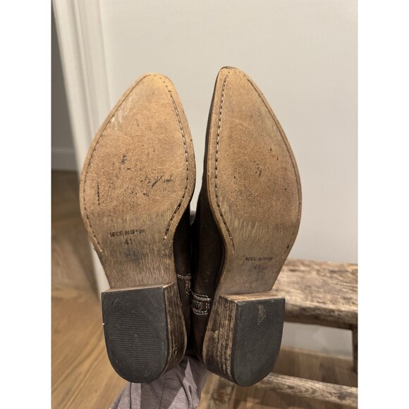 Jeffrey Campbell STARWOOD Distressed Brown Leather Western Ankle Boot 41 US 10 - Picture 8 of 11